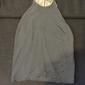 H&M Black and White Striped Halter Tank